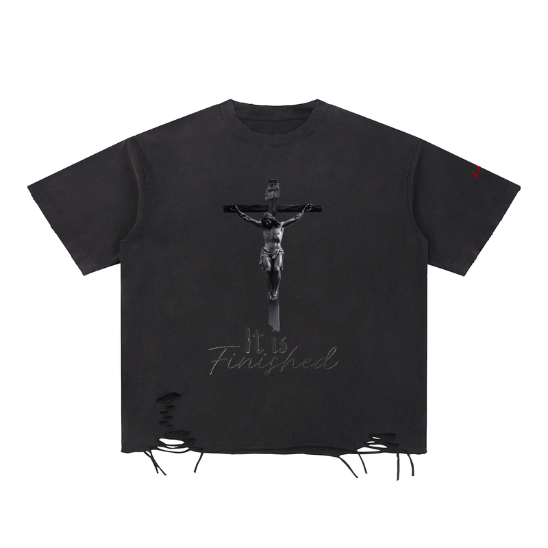 Snow Washed Raw-Hem T-Shirt