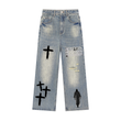 Vintage Wash Distressed Denim Jeans