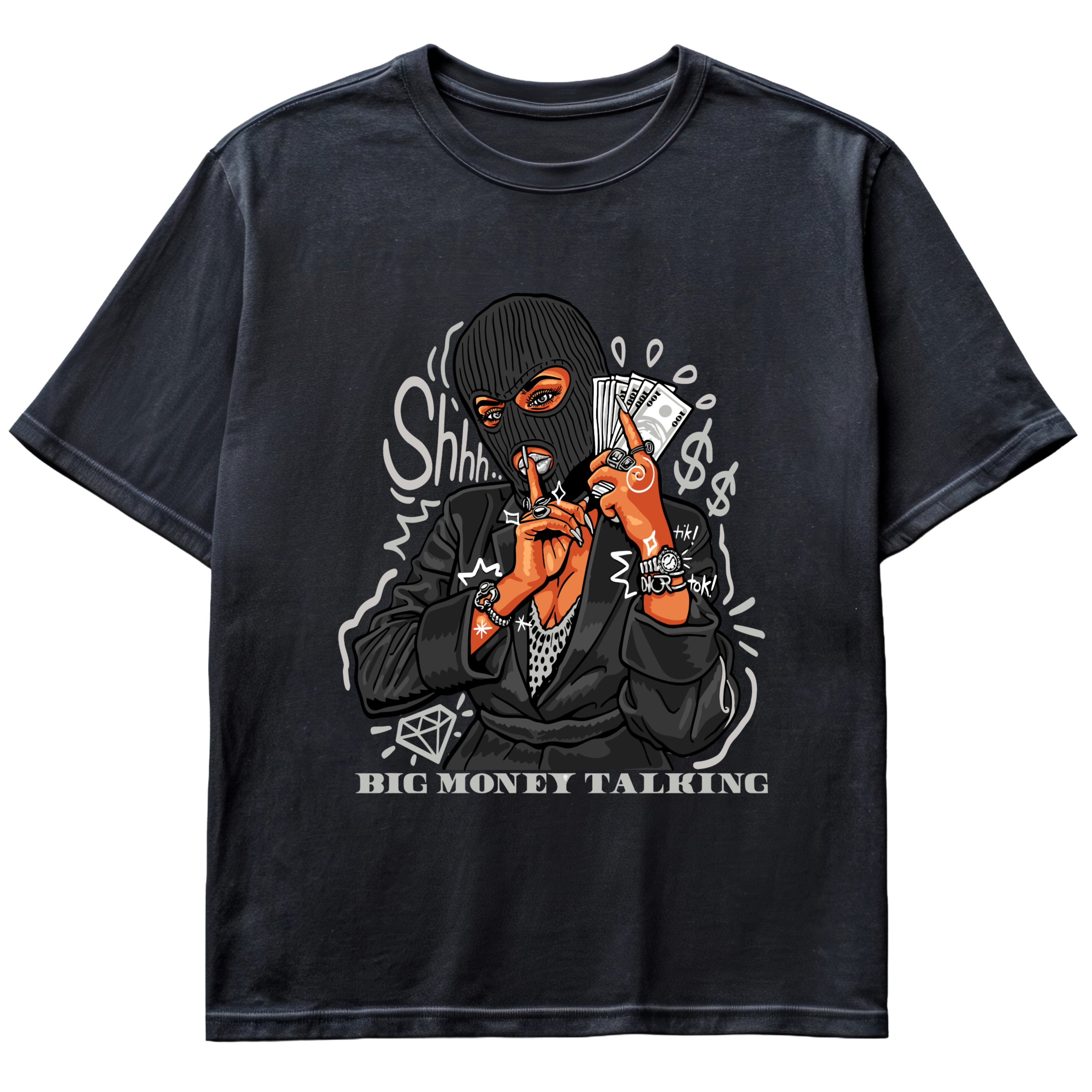 Big Money Talk - Cristal Wash Vintage - 100%  Cotton Tee